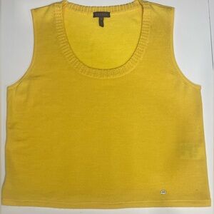 ESCADA TOP SIZE 8 YELLOW COLOR 
WOOL SILK CASHMERE KNIT SCOOP NECK SLEEVELESS